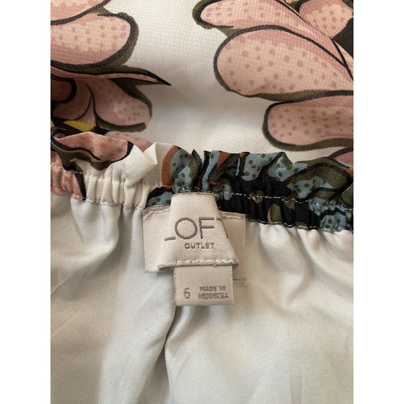 LOFT Marigold Off Shoulder Ruffle Maxi Dress Floral SOLD OUT sz 6 - Picture 6 of 6